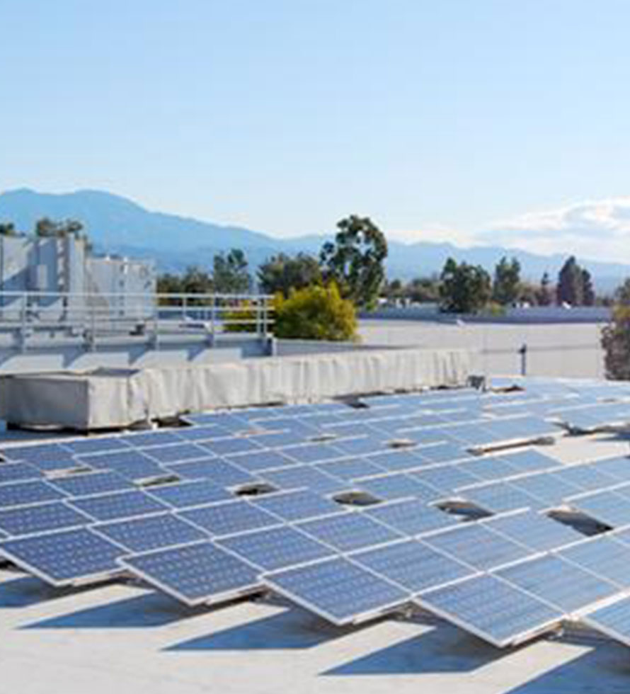 solar installation on a flat roof