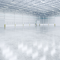 concrete floor in a warehouse